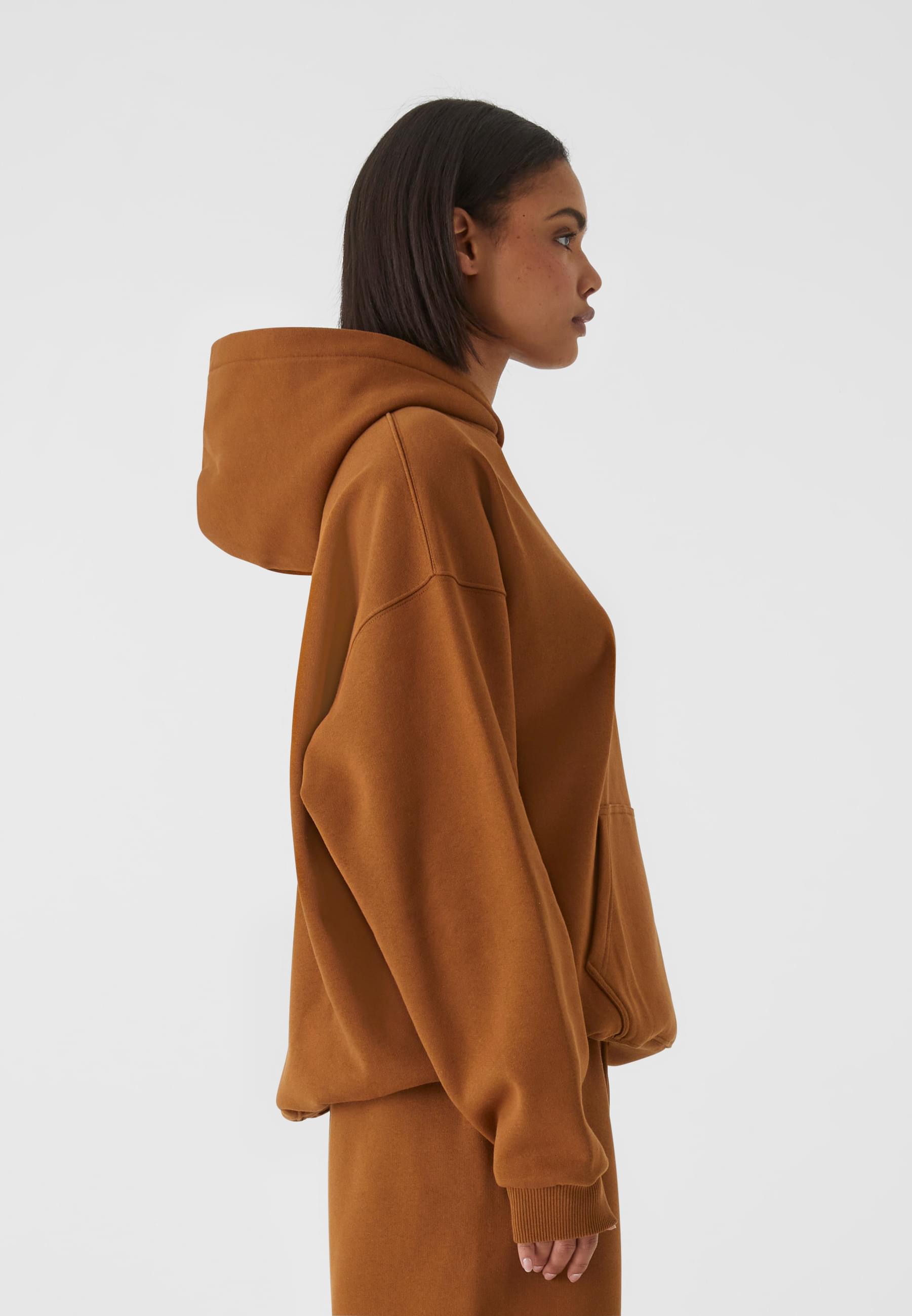 W-Essential Hoodie | brown